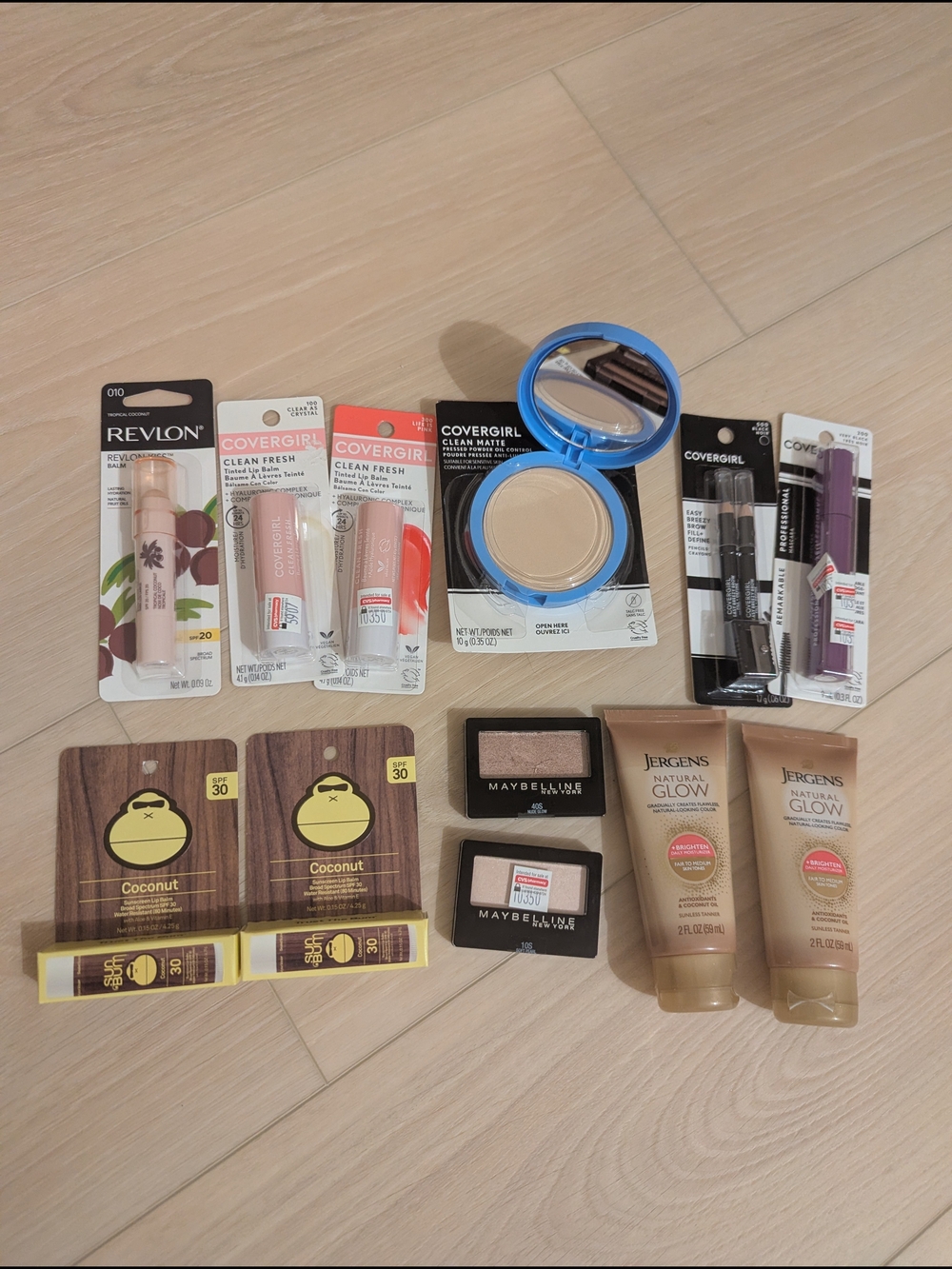 12 Piece Makeup Bundle - COVERGIRL, Revlon, Jergens, Sun Bum